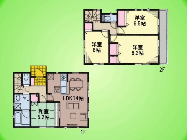 Floor plan. (1 Building), Price 31,800,000 yen, 4LDK, Land area 107.5 sq m , Building area 93.14 sq m