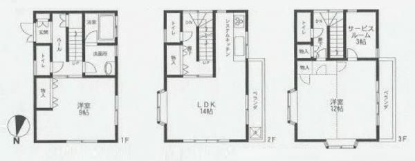 Floor plan. 22,300,000 yen, 2LDK+S, Land area 84.97 sq m , Building area 99.36 sq m