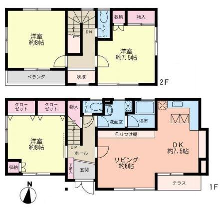 Floor plan. 22,800,000 yen, 3LDK, Land area 116.65 sq m , Building area 94.39 sq m
