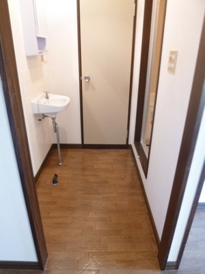 Washroom. It is undressing space of independent washbasin