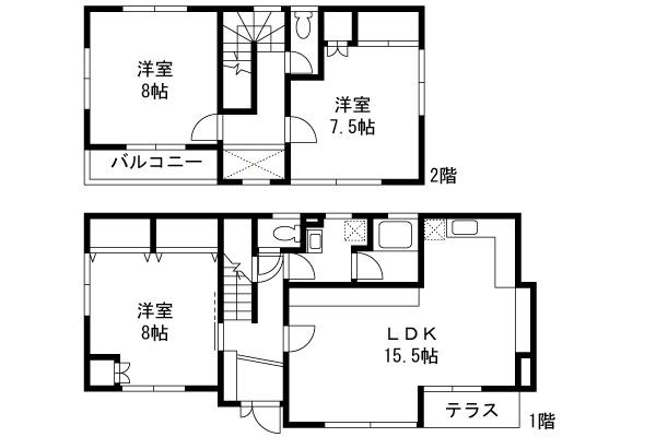 Floor plan. 22,800,000 yen, 3LDK, Land area 116.65 sq m , Building area 94.39 sq m