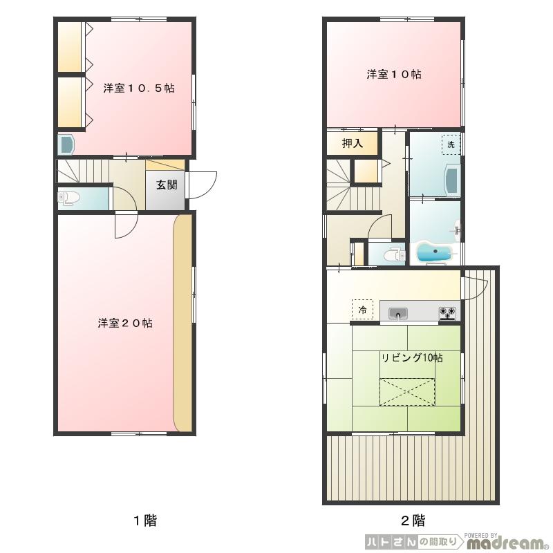 Floor plan. 59,800,000 yen, 3LK, Land area 504.61 sq m , Building area 123.66 sq m building in May 2009
