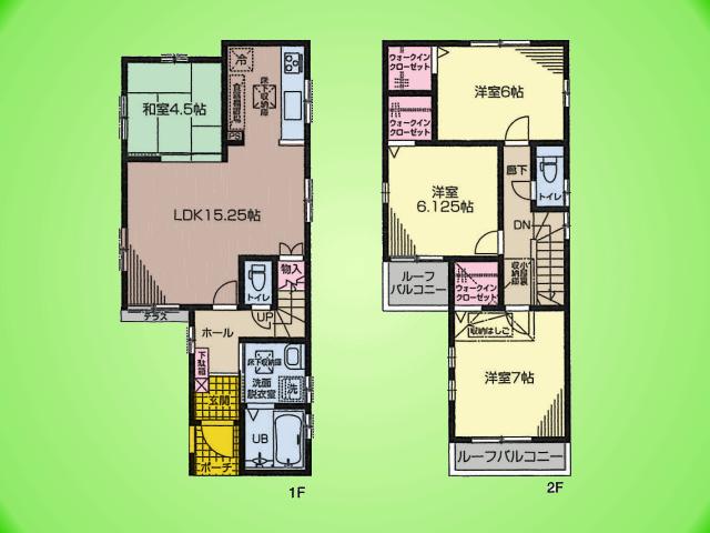 Floor plan. (Building 2), Price 41,800,000 yen, 4LDK, Land area 85.05 sq m , Building area 91.32 sq m