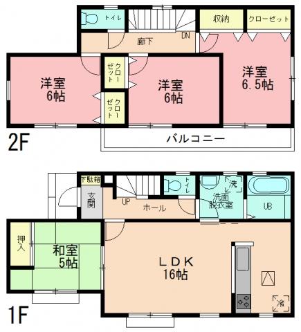 Floor plan. 29,800,000 yen, 4LDK, Land area 123.22 sq m , Building area 96.05 sq m