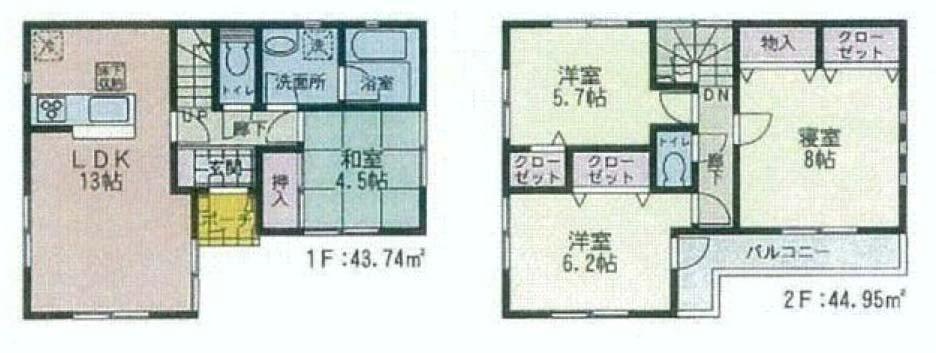 Floor plan. (1 ●), Price 24,800,000 yen, 4LDK, Land area 110.42 sq m , Building area 88.69 sq m
