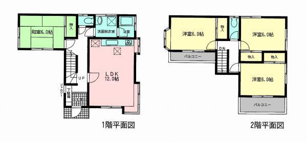 Floor plan. 17.5 million yen, 4LDK, Land area 122.7 sq m , Building area 91.08 sq m