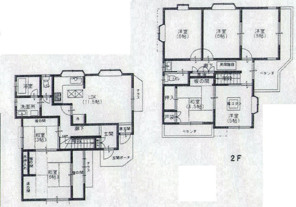 Floor plan. 25,900,000 yen, 6LDK + S (storeroom), Land area 120.5 sq m , Building area 119.62 sq m ☆ Also available as a two-family house. ☆