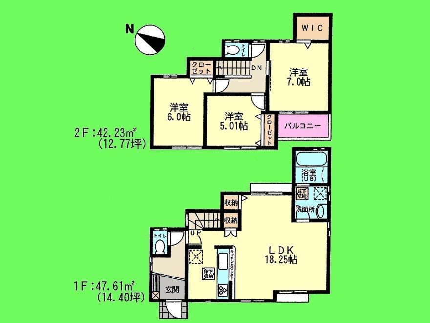 Floor plan. (3 Building), Price 33,800,000 yen, 3LDK, Land area 104.73 sq m , Building area 89.84 sq m