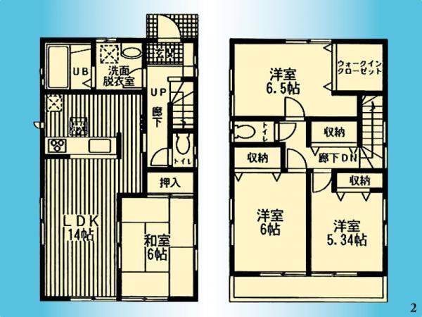 Floor plan. 24,800,000 yen, 4LDK, Land area 106.34 sq m , Building area 94.39 sq m