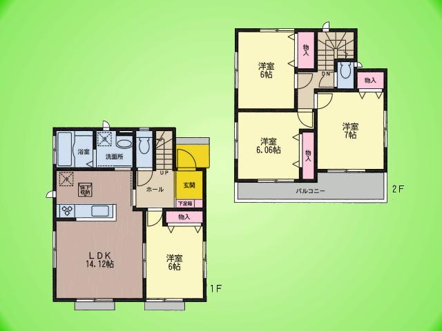 Floor plan. 39,950,000 yen, 4LDK, Land area 142.49 sq m , Easy-to-use 4LDK of building area 92.94 sq m 92 sq m ☆