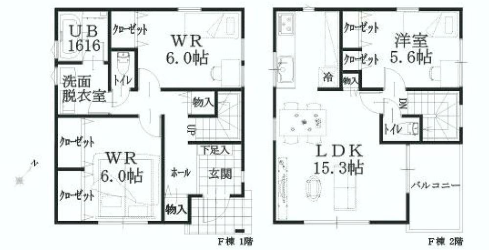 Floor plan. (F Building), Price 33,800,000 yen, 3LDK, Land area 105.17 sq m , Building area 86.11 sq m