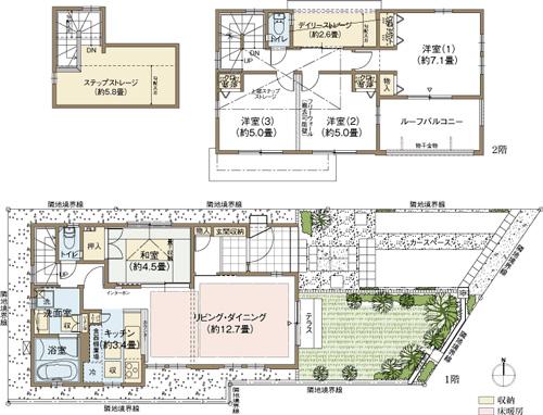 Floor plan. Yamada Denki Tecc Land 1590m to Yamato shop