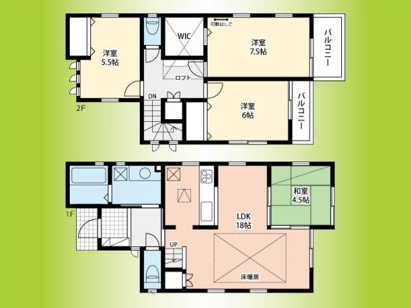 Floor plan. 47,300,000 yen, 4LDK, Land area 104.47 sq m , Building area 99.36 sq m