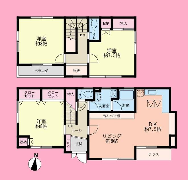 Floor plan. 22,800,000 yen, 3LDK, Land area 116.65 sq m , Building area 94.39 sq m