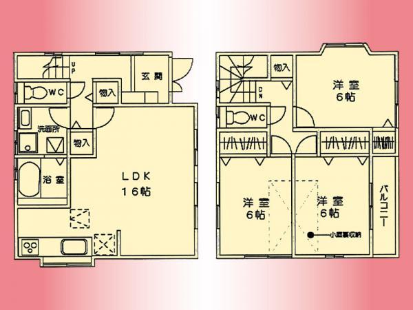 Floor plan. 20,300,000 yen, 3LDK, Land area 100 sq m , Building area 85.86 sq m
