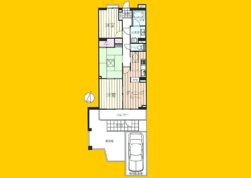Floor plan. 3DK, Price 20,900,000 yen, Occupied area 66.62 sq m , Balcony area 5.67 sq m