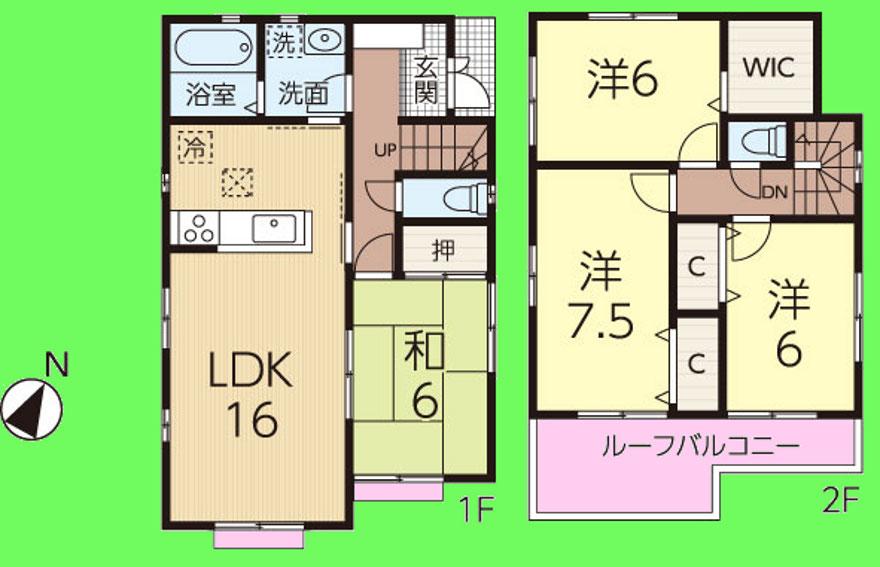 Floor plan. (3 Building), Price 26,800,000 yen, 4LDK, Land area 114.44 sq m , Building area 99.53 sq m