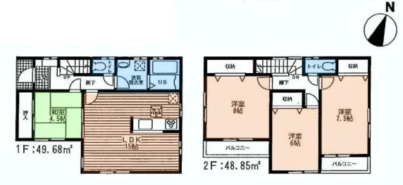 Floor plan. (1), Price 33,800,000 yen, 4LDK, Land area 95.88 sq m , Building area 98.53 sq m