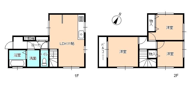 Floor plan. (2), Price 31,800,000 yen, 3LDK, Land area 67.41 sq m , Building area 65.2 sq m
