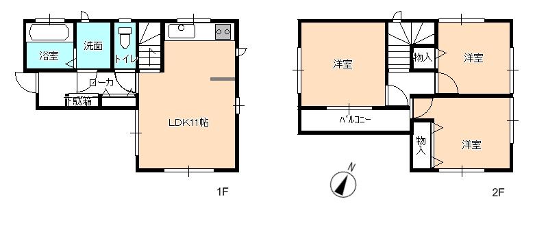 Floor plan. (1), Price 31,800,000 yen, 3LDK, Land area 67.4 sq m , Building area 65.2 sq m
