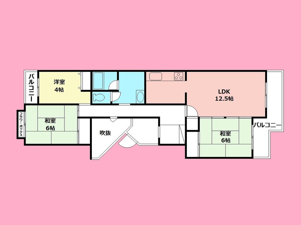 Floor plan. 3LDK, Price 29,800,000 yen, Footprint 74.3 sq m , Balcony area 10.41 sq m