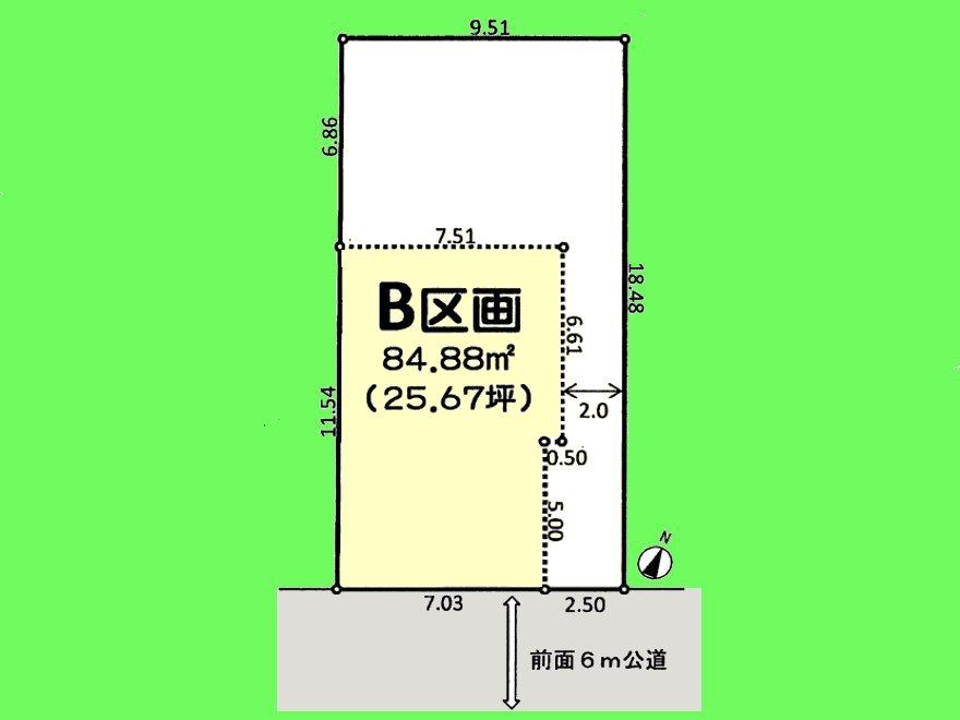 Building plan example (floor plan). Building plan example (B Building) 3LDK, Land price 16 million yen, Land area 84.88 sq m , Building price 13.5 million yen, Building area 85.7 sq m