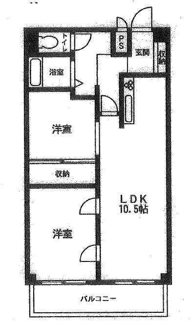 Floor plan. 2LDK, Price 9.8 million yen, Occupied area 53.76 sq m , Balcony area 5.6 sq m