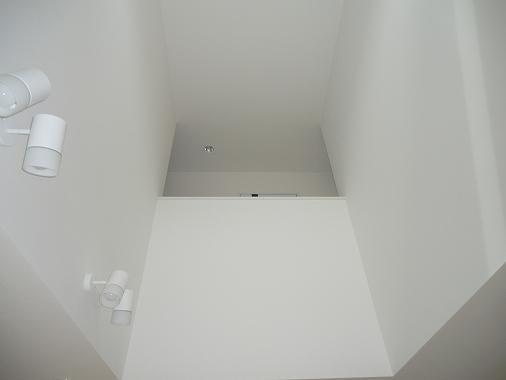 Living. Large atrium on top of the living room