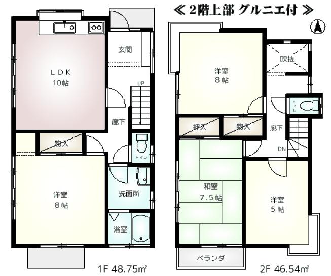 Floor plan. 32,300,000 yen, 4LDK, Land area 128.23 sq m , Building area 95.29 sq m floor plan