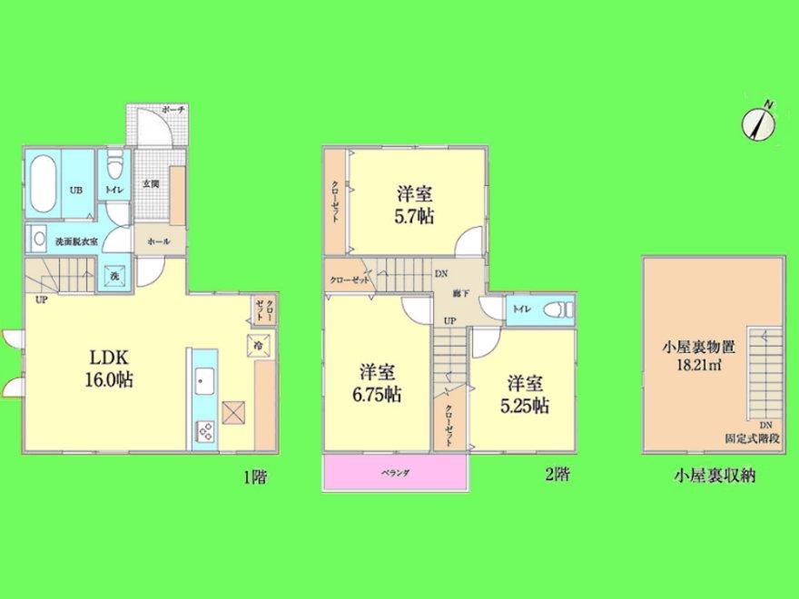 Floor plan. (B Building), Price 27.5 million yen, 3LDK+S, Land area 83 sq m , Building area 81.98 sq m