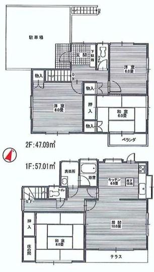 Floor plan. 25,800,000 yen, 4LDK, Land area 147.63 sq m , Building area 104.1 sq m