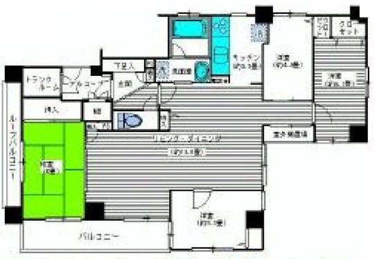 Floor plan. 4LDK, Price 39,800,000 yen, Occupied area 95.77 sq m , Balcony area 14.05 sq m