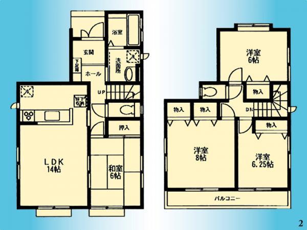 Floor plan. 37,800,000 yen, 4LDK, Land area 101.29 sq m , Building area 94.4 sq m