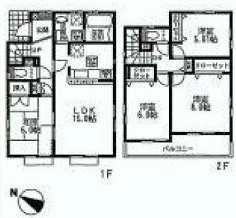 Floor plan. (1 Building), Price 39,800,000 yen, 4LDK, Land area 104.57 sq m , Building area 97.71 sq m