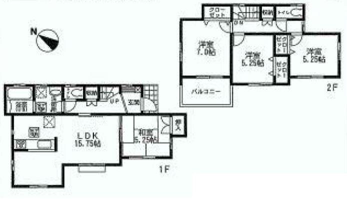 Floor plan. (6 Building), Price 37,800,000 yen, 4LDK, Land area 104.73 sq m , Building area 93.56 sq m