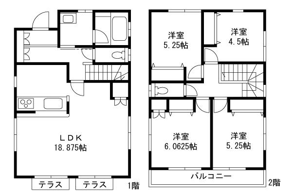 Floor plan. 31,300,000 yen, 4LDK, Land area 121.94 sq m , Building area 97.5 sq m