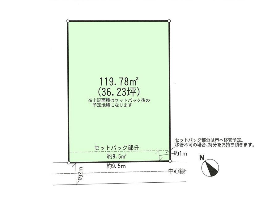 Compartment figure. Land price 18.5 million yen, Land area 119.78 sq m