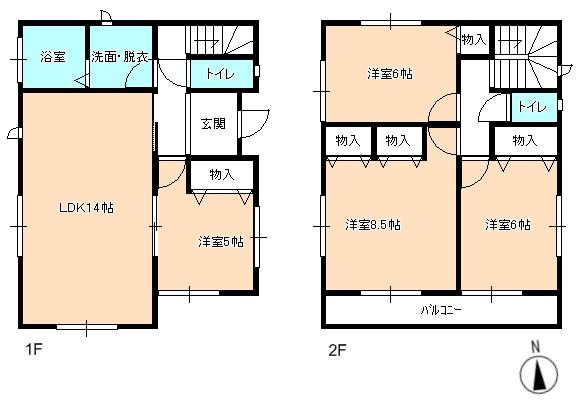 Floor plan. (5 ●), Price 25,800,000 yen, 4LDK, Land area 125.32 sq m , Building area 96.47 sq m