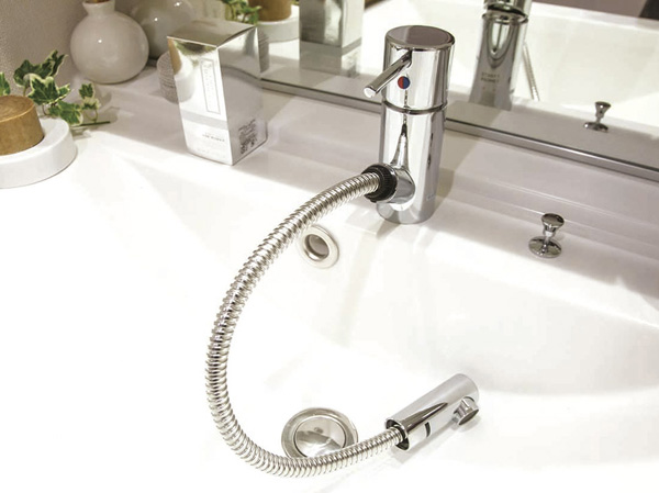 Bathing-wash room. Single lever mixing faucet
