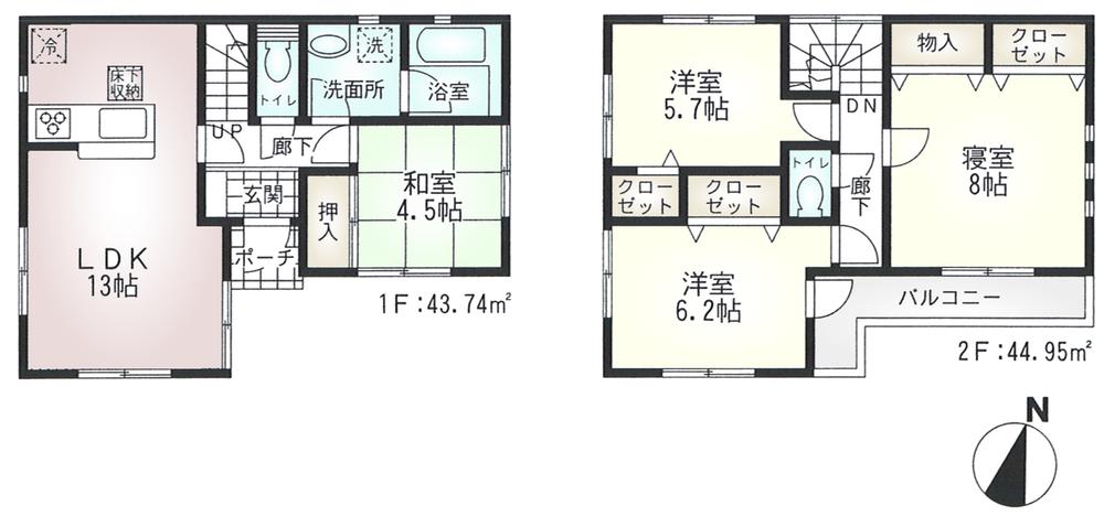 Floor plan. (3 Building), Price 23.8 million yen, 4LDK, Land area 110.54 sq m , Building area 87.07 sq m