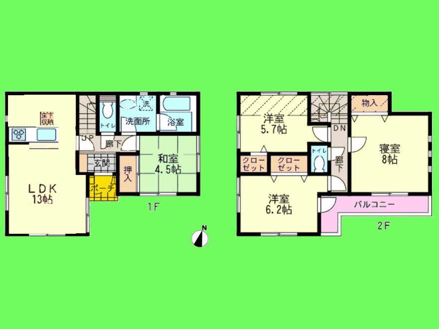 Floor plan. (3 Building), Price 23.8 million yen, 4LDK, Land area 110.54 sq m , Building area 88.69 sq m