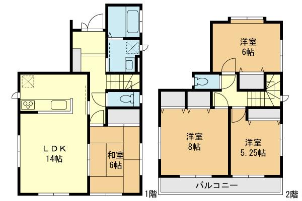 Floor plan. (Building 2), Price 37,800,000 yen, 4LDK, Land area 101.29 sq m , Building area 94.4 sq m