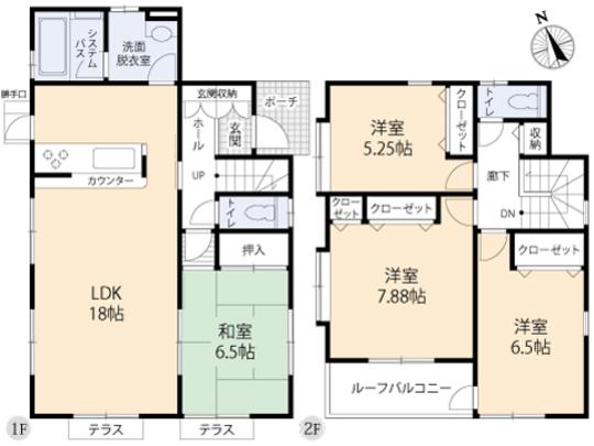 Floor plan. 24.6 million yen, 4LDK, Land area 148.87 sq m , Building area 102.67 sq m floor plan