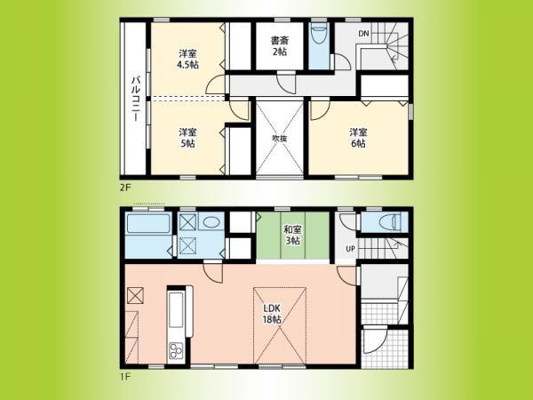 Floor plan. 39,800,000 yen, 4LDK+S, Land area 100.22 sq m , Building area 96.88 sq m