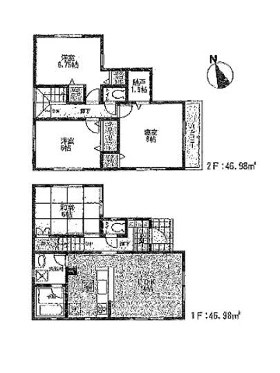 Floor plan. 33,800,000 yen, 4LDK, Land area 100.19 sq m , Building area 93.96 sq m floor plan