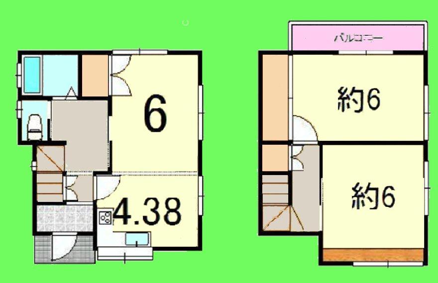 Floor plan. 16.8 million yen, 3DK, Land area 60 sq m , Building area 55.97 sq m