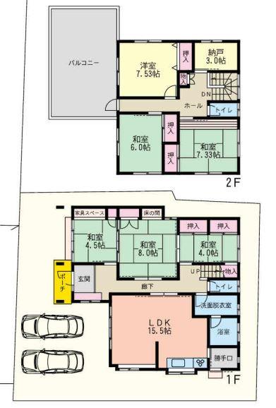 Floor plan. 32,400,000 yen, 6LDK + S (storeroom), Land area 179.96 sq m , Building area 143.92 sq m