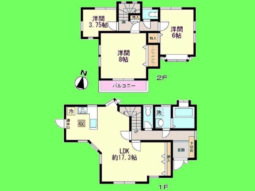 Floor plan. 14.8 million yen, 3LDK, Land area 110.07 sq m , Building area 84.66 sq m