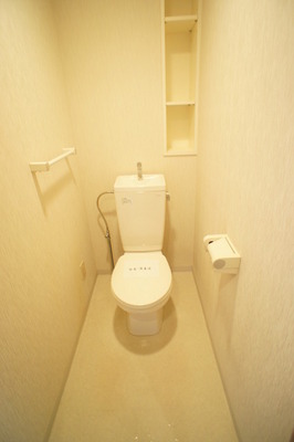 Toilet. It is a toilet with a clean sense of the white tones.