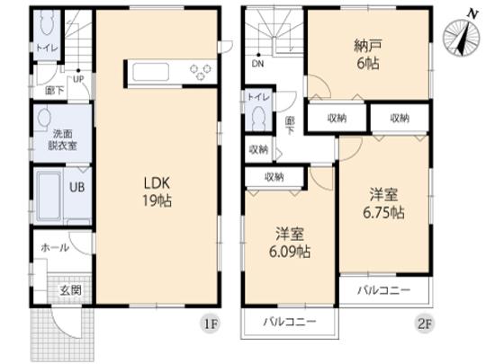 Floor plan. 31,800,000 yen, 2LDK, Land area 101.03 sq m , Building area 91.91 sq m floor plan